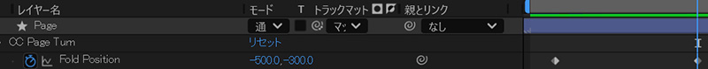Fold Positionにキーフレームを設定